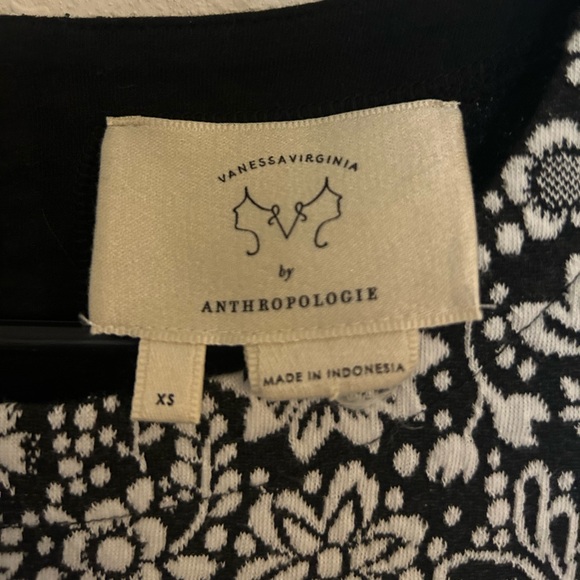 Anthropologie Vanessa Virginia Floral Peplum Lace Up Corset Blouse XSmall Black - Picture 6 of 6